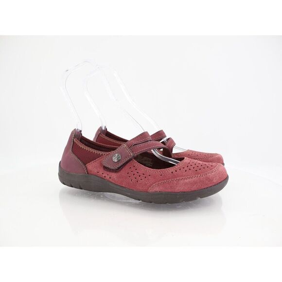 Earth Spirit Shoe Women's Size 9 Mary Jane Ballet Flats Red Leather Slip On - Picture 1 of 11